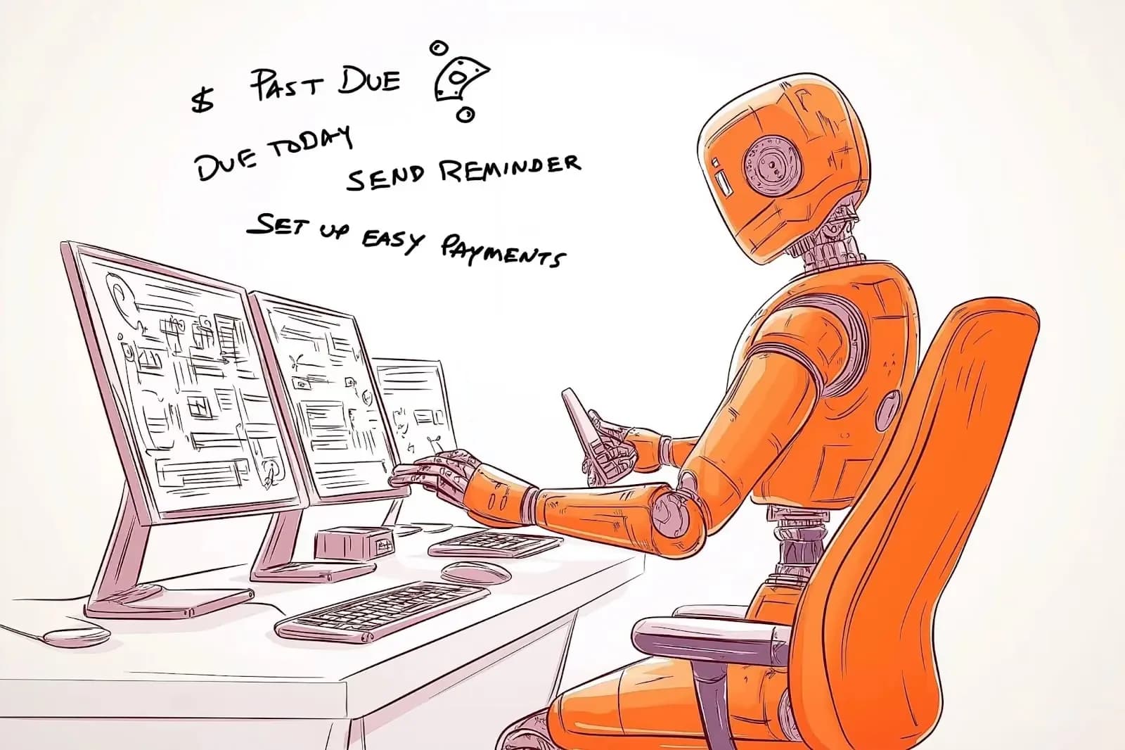 Robot at a computer