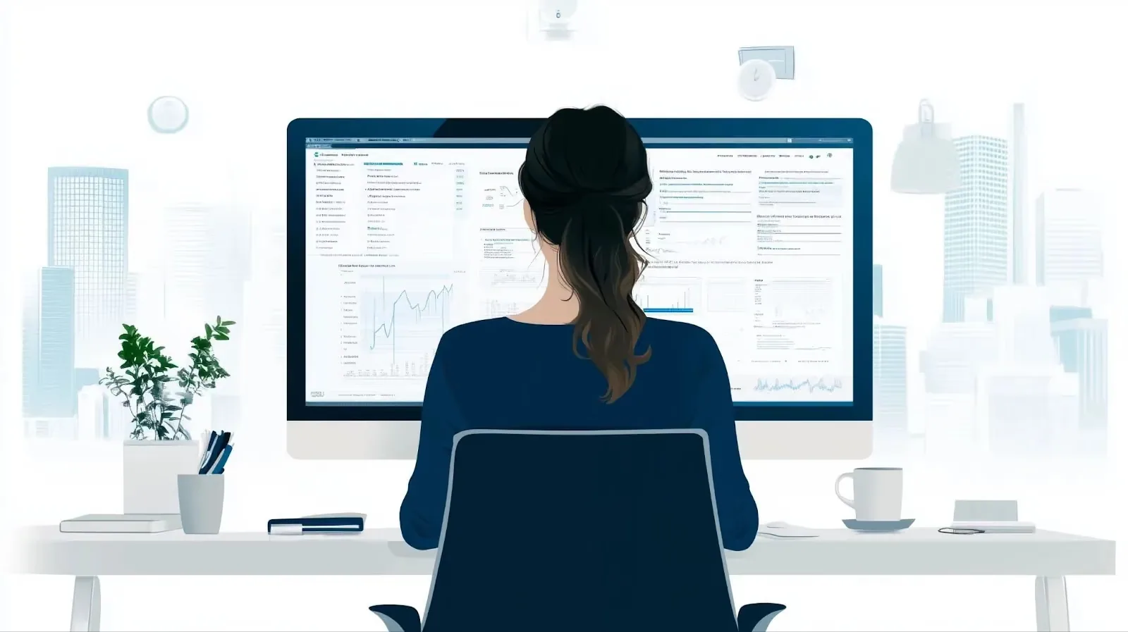 A person at a computer