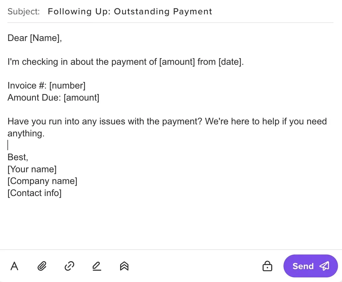 Second reminder email example