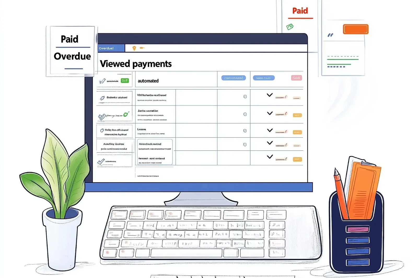 Software showing payments