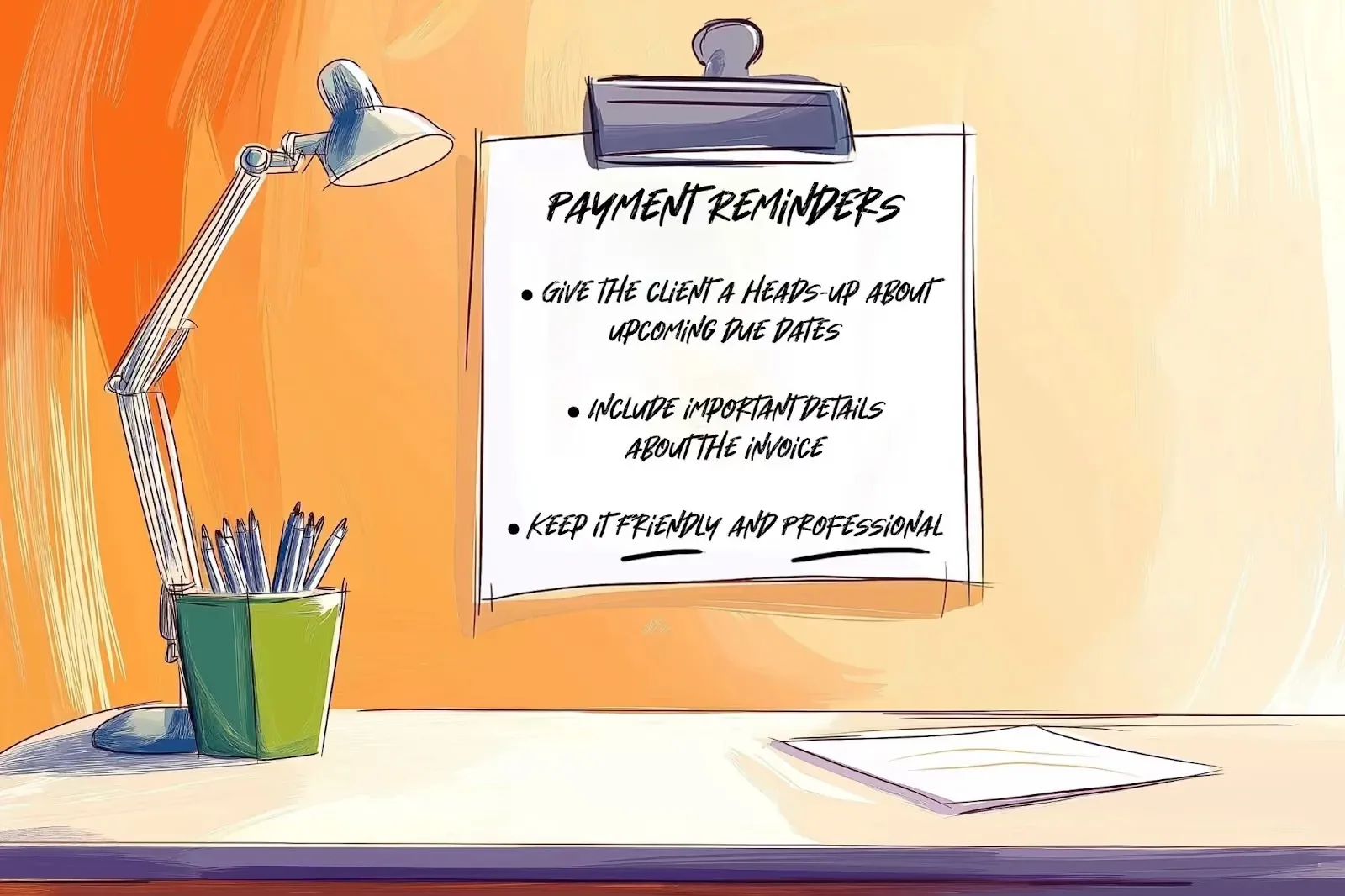 Reminders posted on a wall
