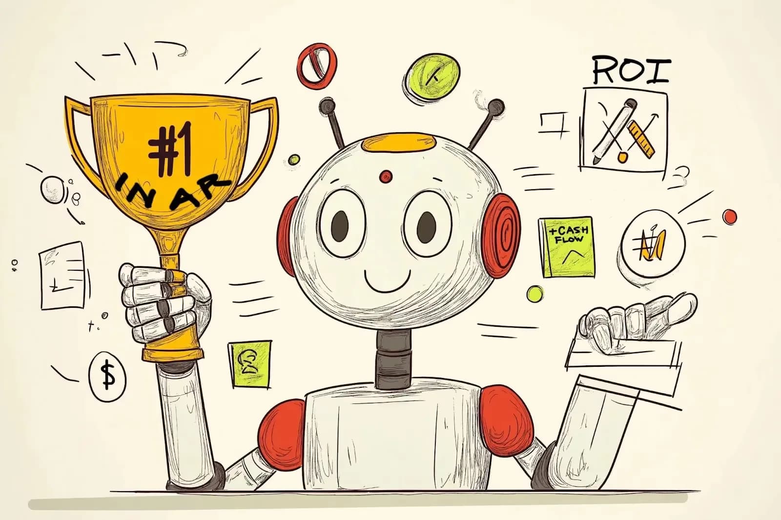 Robot with trophy