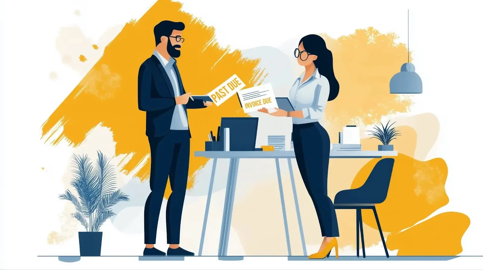 Two people talking
