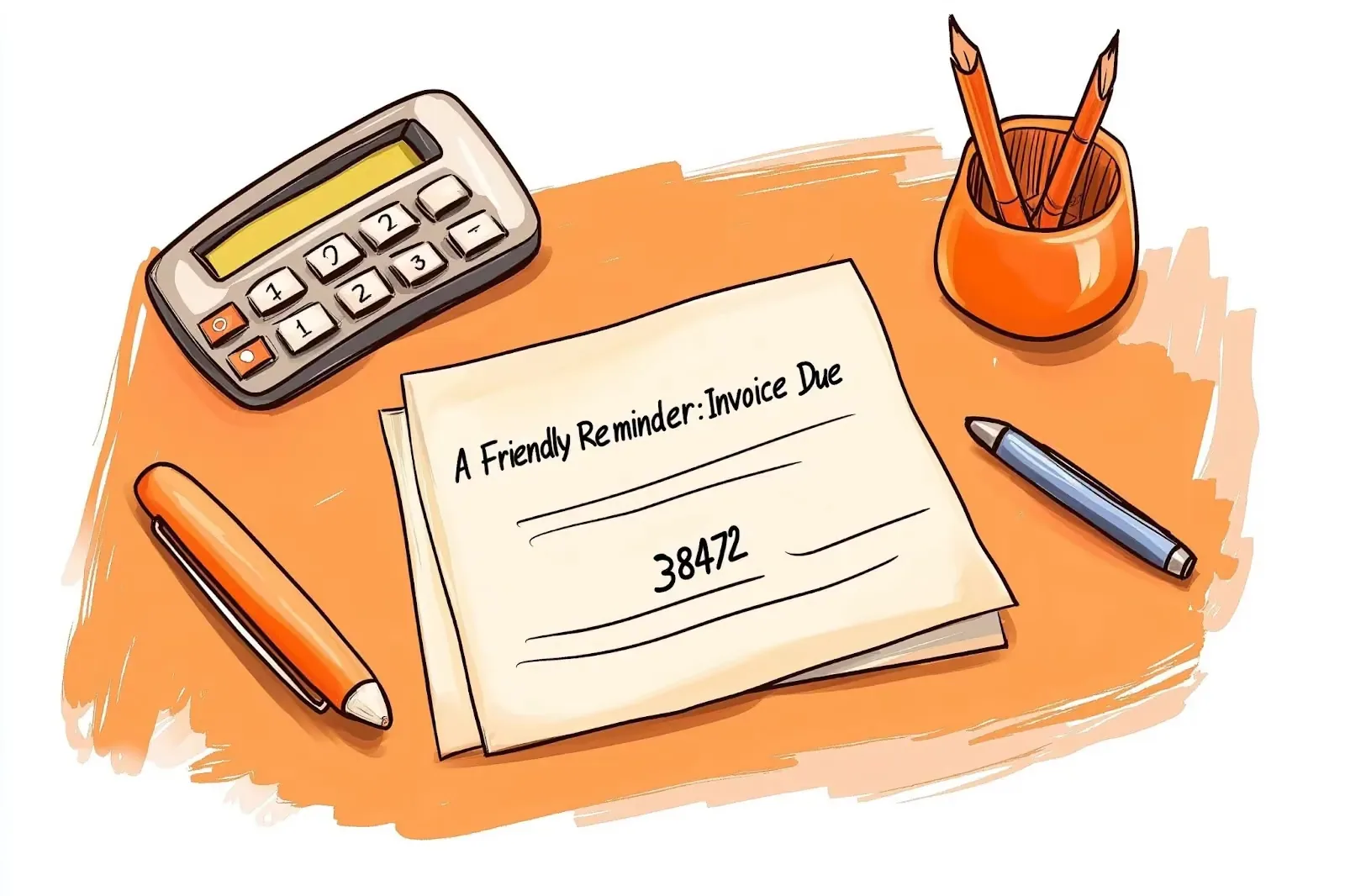 Invoice reminder on desk